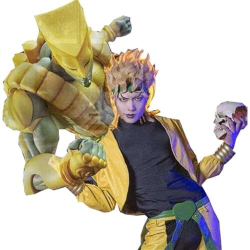 2019 JoJos Bizarre Adventure movie Dio Brando Cosplay Costume In Yellow Faux Leather