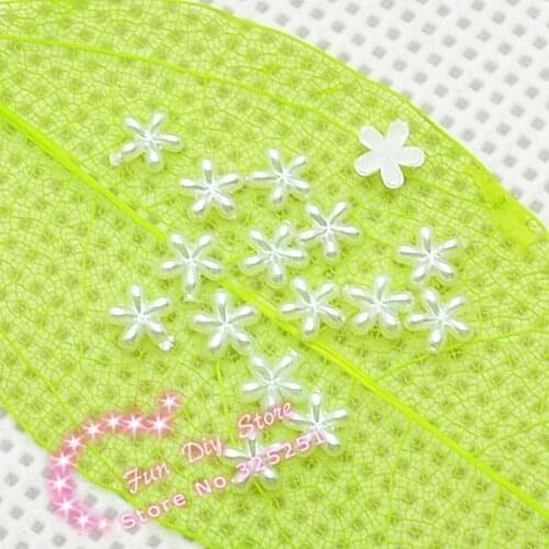 4mm small resin flat back beautiful pearl flower for ornament min 500pcs free shipping
