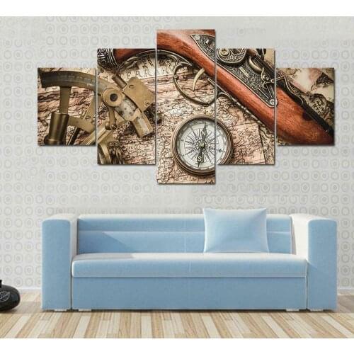 5 Piece Vintage Marine Compass Diamond Painting Full Square Round Drill Diamond Mosaic Diamant Art And Crafts A516