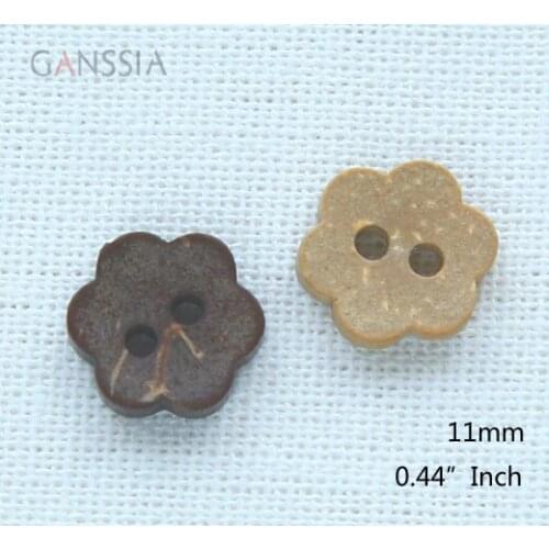 50pcs/lot Size:11mm Flower Wooden Buttons DIY Handwork Button for Scrapbook Clothing Sewing Crafts(SS-2408)