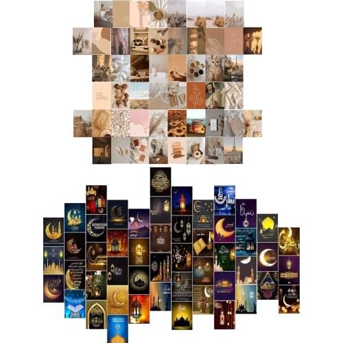50pcs Wall Collage Kit Aesthetic Photo Art Bedroom Decor Color Box Packing Wall Stickers Gift Multifunctional Wall clean