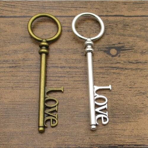Big Key Charms 5PCS/Lot 82×21mm Love Key Pendants 2 Colors Available Making DIY Handmade-RS081
