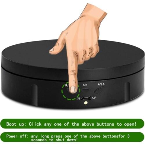 3 Speeds Electric Rotating Display Stand Mirror 360 Degree Turntable Jewelry Holder Battery For Photography Video Shooting