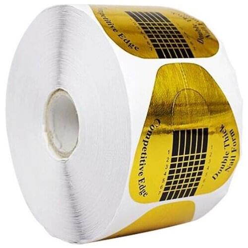 20Set/Lot 500Pcs/Set Nail Form Horseshoe Paper Phototherapy Mold Nail Gold Repair Elongated Crystal Nail Polish Manicure HA2232