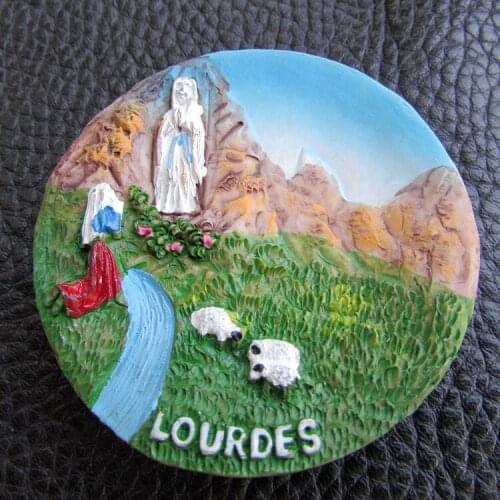 French Our Lady of Lourdes Tourism Memorial Resin Magnetic Sticker Lourdes Creative Gift