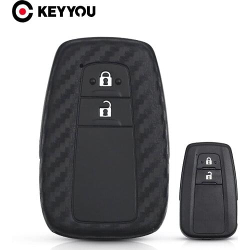 KEYYOU 2 Button Silicone Car Key Case For Toyota CHR C-HR 2017 2018 Prius Car Styling Remote Fob Cover