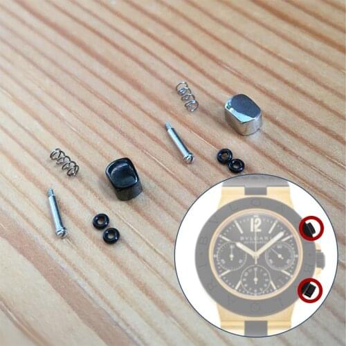 Black push button for Bvlgari Diagono automatic mechanical watch pusher