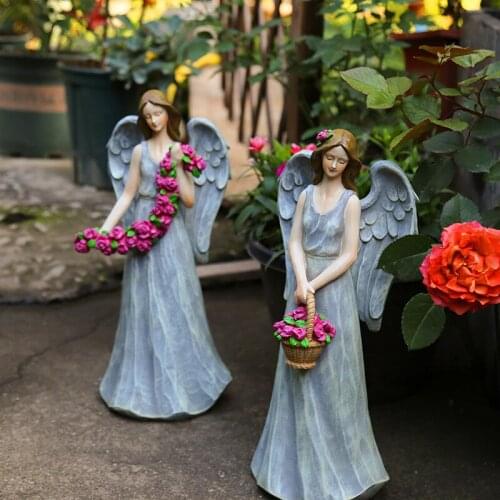Little Angel Flower Fairy Resin American Country Decoration Outdoor Miniature
