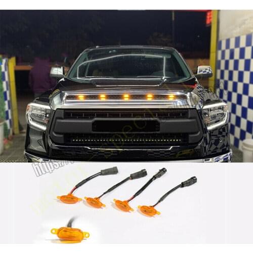 NEW For Toyota Tundra 2014-2020 Front Grille LED Light Raptor Grill Trim Cover 5PCScar accessories