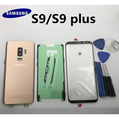 New Original For Samsung Galaxy s9 s9+edge plus G960 G965 Back Glass Cover Rear Battery Cover Door+Front glass lens+adhesive