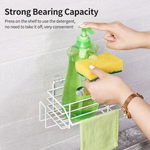 MLGB Kitchen Sink Organizer Sponge Holder Drainer Basket Storage Drying Rack Spice Organization Bottle Shelf Rag Hanger