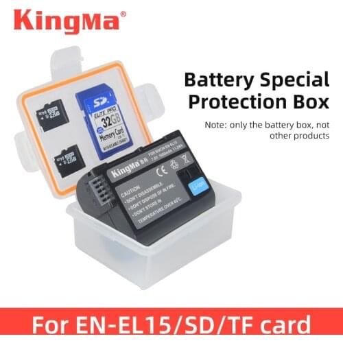 KingMa 10PCS EN-EL15 ENEL15 Battery Plastic Case Storage Battery Holder Box For Nikon D800 D750 D810A D7200 D7100 D850 D7000