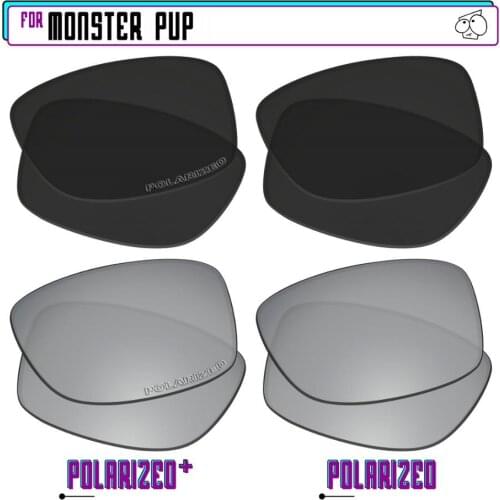 EZReplace Polarized Replacement Lenses for - Oakley Monster Pup Sunglasses - BlkSirP Plus-BlkSirP