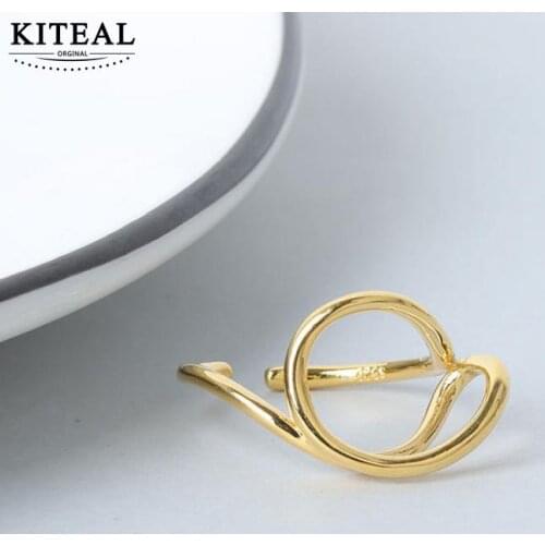 KITEAL Hot silver plated size Resizeable engagement ring for female Geometric hollowing Jewelry on the neck Top Quality Jewelry