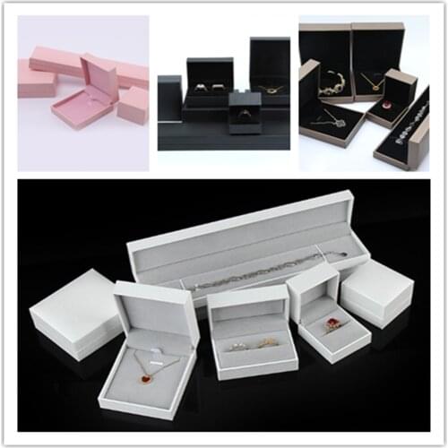 Right Angle Pink Jewelry Box For Rings Bracelet Necklace Wedding Valentines Day Gift Packaging Box High-grade Leather Paper