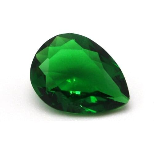 Size 2x3~13x18mm Pear Cut 50pcs/Lot Loose Green Color Glass Gems Stone Synthetic Beads For Jewelry