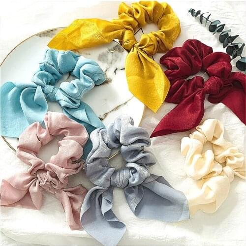 Hot Selling Chiffon Pearl Womens Elastic Hair Band Girls Solid Color Hair Band Headband Hair Band Ponytail Holder Hair Accessor