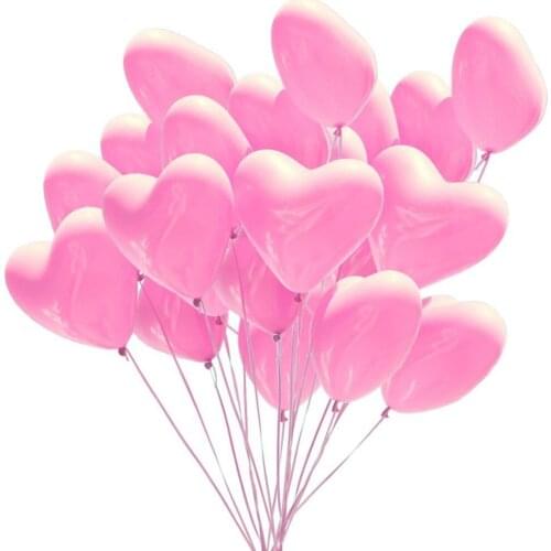 Pink Heart Shaped Wedding Birthday Party Decorations Balloons 12 inch 35pcs