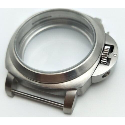 For ETA 6497/6498 Stainless Steel Watch Shell Replacement Brushed 44MM Watch Case with PAM for ST3600/ST3620 series Movement