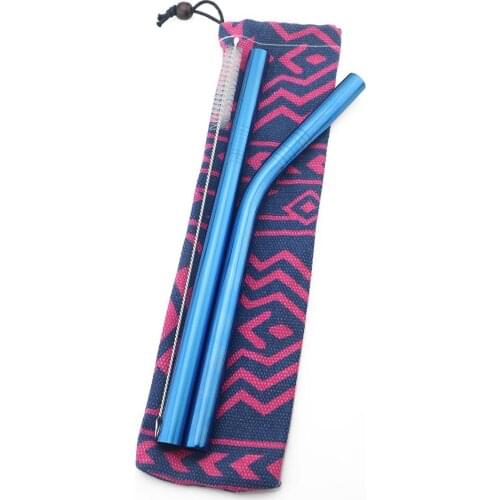 2Pcs Drinking Straws Reusable Stainless Steel Straws Extra Wide 12MM Metal Straw With Cleaner Brush Bag Bubble Tea Yerba Mate