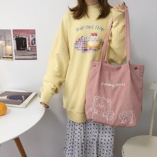 Bags for Women 2021 Corduroy Shoulder Bag Reusable Shopping Bags Casual Tote Female Handbag for A Certain Number of Dropshipping