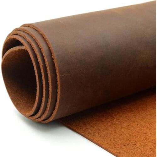 Natural Cowhide Leather Horse Leather Genuine Leather Material for Diy Leather Craft for Belt Wallet Bag Shoes Dark Orange