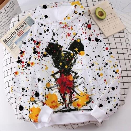 Disney Women Hoodies Mickey Mouse Hoodies Cartoon Tops Long Sleeve Pockets Sweatshirts Fashion Hooded Women