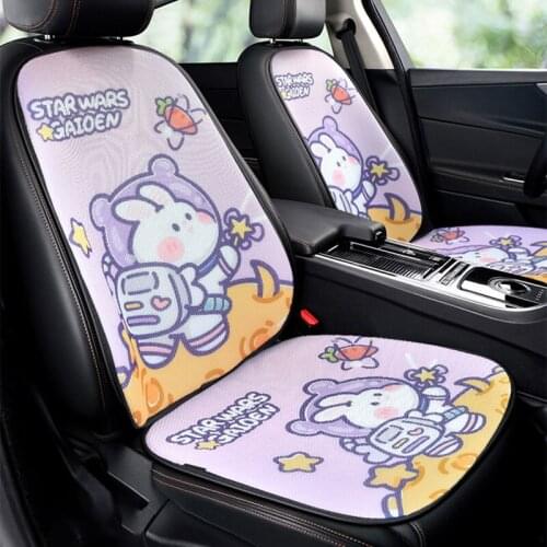 Universal Car Cute Seat Cover Ice Silk Summer Cool Comfortable Breathable Non-slip Cushion Backrest Protector Car Accessories