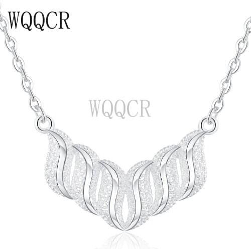 WQQCR Latest Fashion 925 Sterling Silver Color Color Rhombus Geometric Necklace 18 Inch Jewelry Lady Gift Birthday Wholesale