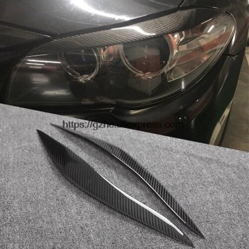 Rear Carbon Fiber Headlights Eyebrows Eyelids for BMW F10 5 series Car Styling Front Headlamp Eyebrows Trim Cover Accessories