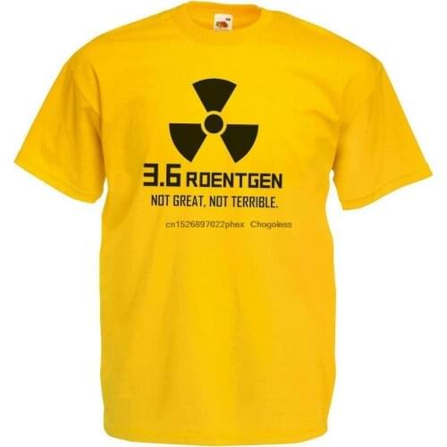 Unisex Yellow Chernobyl 3.6 Roentgens T-Shirt Shirt Not Great Not Terrible