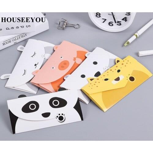 20PCS/Lot Cartoon Animal Invitations Cards Thank Envelope Message Baby Birthday Party Greeting Holiday Universal Sheet