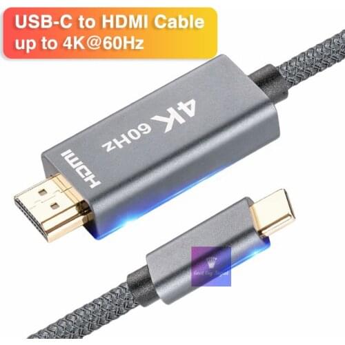 2m/6.5ft HDMI Type C Cable USB C to HDMI Cable Converter Adapter 4K 60Hz for Android USBC DP Alt Mode to TV Projector Monitor