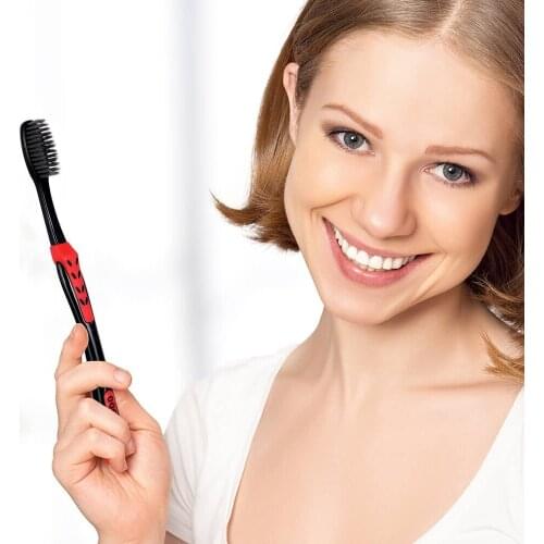 4pcs Toothbrush Black Double Ultra Soft Toothbrushes Professional Dental Nano-antibacterial Tooth Brush
