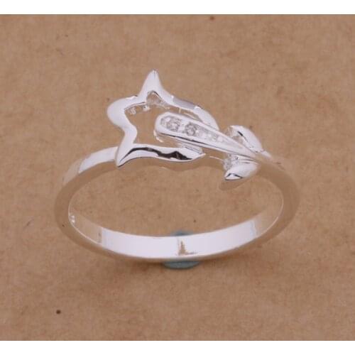 AR174 Hot sterling ring, fashion jewelry, five-pointed star /ajrajaya aklajbsa silver color