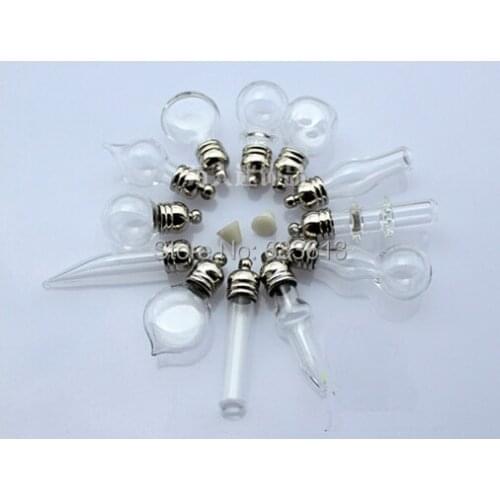 Free ship!!! ! NEW 100pcs/lot Mix Vials Pendant, Essential Oil Pendant, Rice Art Glass Bottle