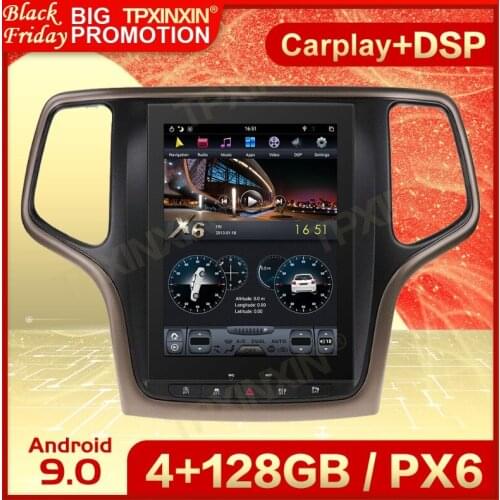 Carplay 2 Din Android 9 Tesla Screen Multimedia Stereo For Jeep Grand Cherokee 2014 2015 2016 2017 2018 GPS Navi Video Head Unit
