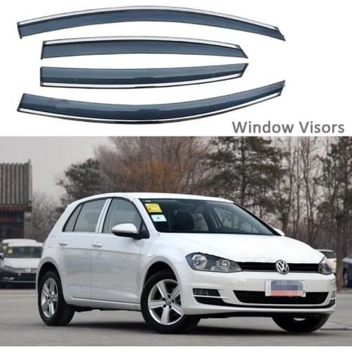 For Volkswagen Golf 7 2014-2018 MK7 Window Visor Awnings Shelters Vent Shades Sun Rain Deflector Guard Auto Accessories 4PCS/SET