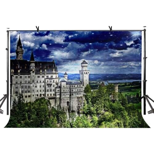 7x5ft German Castle Backdrop German Famous Neuschwanstein Castle Photography Background and Studio Photography Backdrop Props