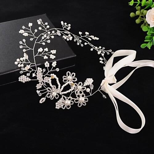 Flower Headband Wedding Hair Accessories Rhinestone Flower Bridal Tiara Headband Hair Comb Hairpins Wedding Hair Jewelry