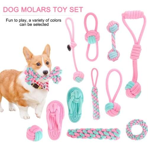 12 Style Pet Dog Toys Cotton Ball Puppy Chew Molar Toy Teeth Clean Rope Durable Braided Rope Funny Tool For Outdoor Traning