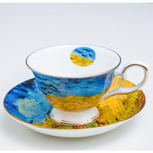 Ins Style Van Gogh Art Painting Coffee Mugs The Starry Night Sunflowers The Sower Irises Saint-Remy Coffee Tea Cups