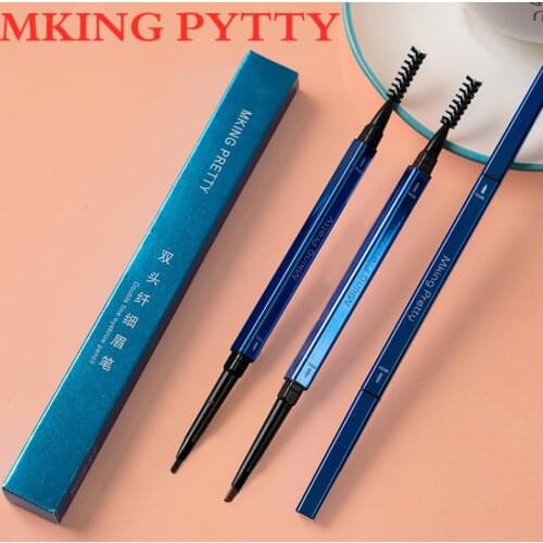 MKING PRETTY Double Head Fine Eyebrow Pencil Natural Long-lasting Waterproof Sweat-proof Automatic Eyebrow Pen Eye Makeup TSLM2