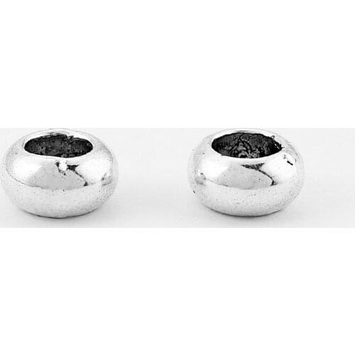 50pcs Round Slider Beads Spacer For 4mm Round Leather Cord DIY Bracelet Necklace Jewelry Accessories Findings