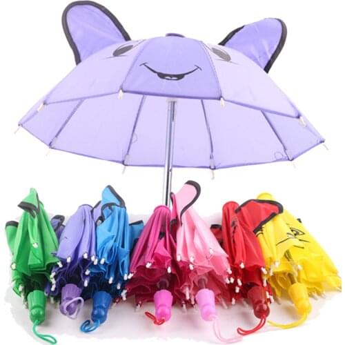 Mini Colorful Doll Umbrella Rain Gear Fit 18 Inch America&43 Cm Born Baby 1/6 Doll Clothes Accessories Generation Girl DIY Toys