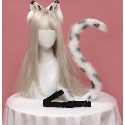 Cute Milk Cat Ears Tail Handmade Anime Accessories Cosplay Halloween Masquerade Ball Party Props Women Adults Children Toys