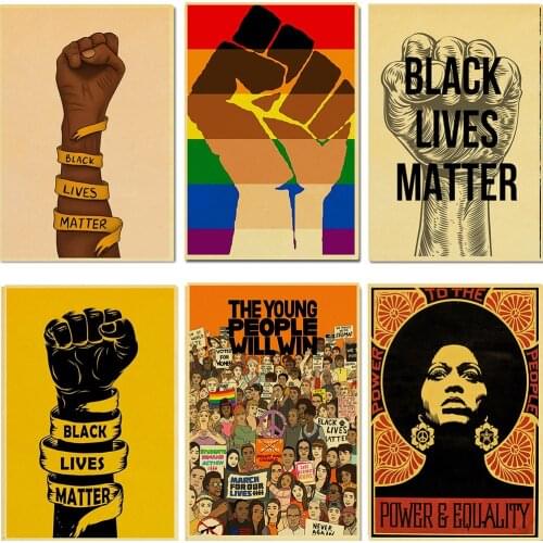 Black Lives Matter Retro Poster Canvas Painting Posters and Prints Home Decor Wall Art Photos for Childrens Room Wall Posters
