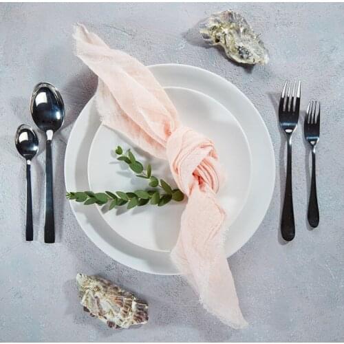 NP013A Popular custom made wedding party 40cm*40cm dusty pink sage green terracotta ivory cotton cheesecloth gauze table napkin