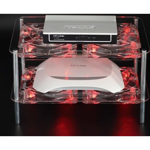 Wireless Wifi Router cooling component TV box brackets 12cm USB mute fan double rack organizer shelf support