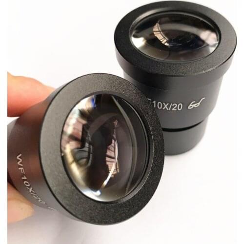 2 PCS Wide Field Eyepiece WF10X 20mm Microscope Wide Angle Eyepiece 30mm Mounting Interface Eyepiece for Stereo Microscope